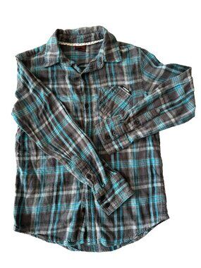 Hawk Youth Flannel Shirt Plaid Cotton Button Up Long Sleeve Kids Casual